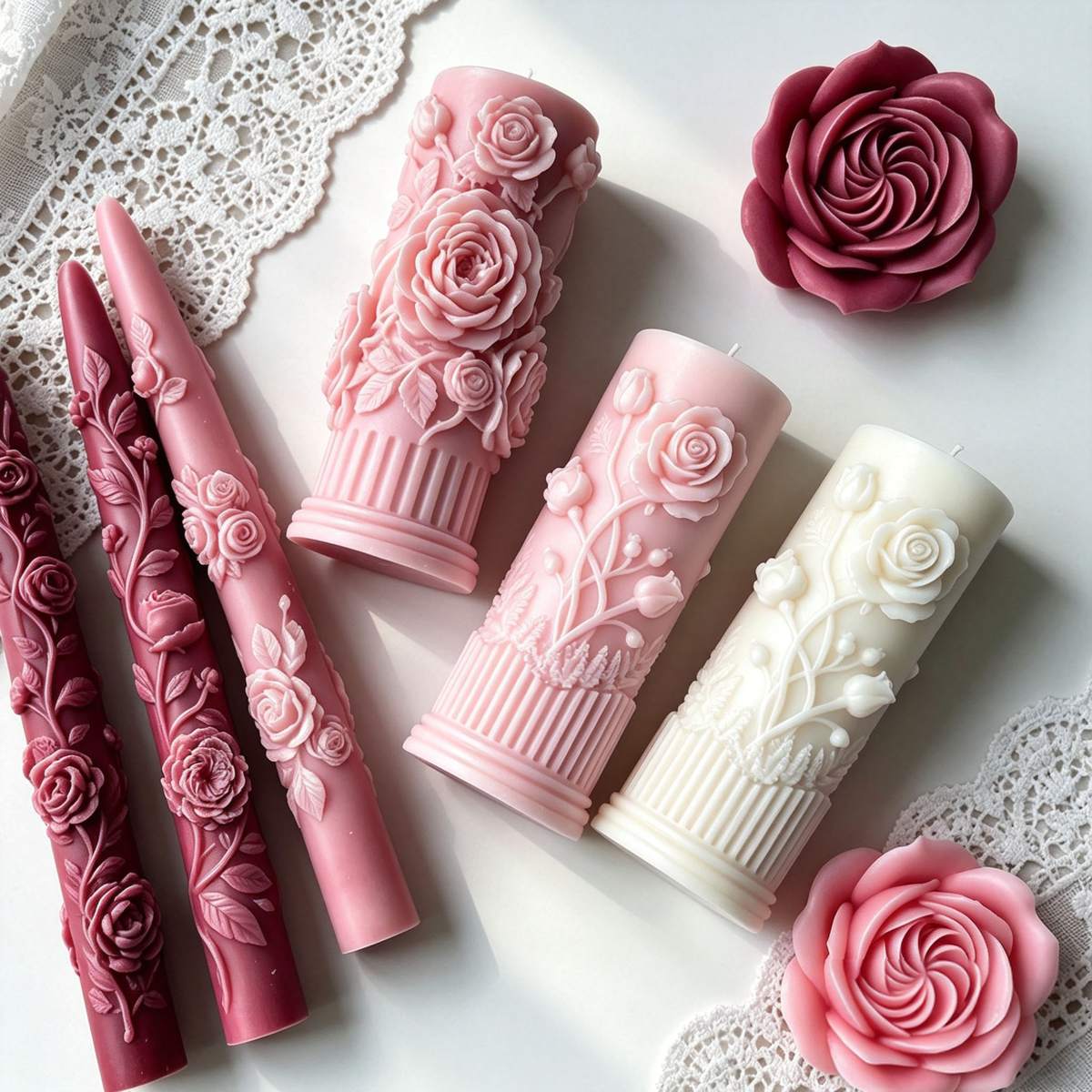 Rose Cylinder Candle mold (RUUIPON-027)