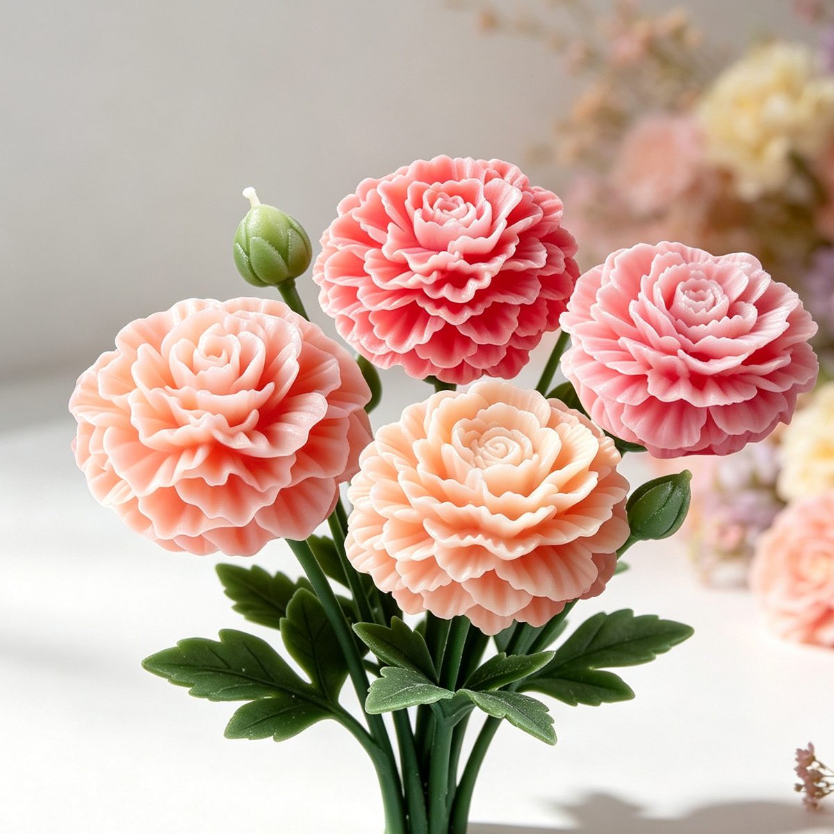 Peony Flower Candle mold (RUUIPON-029)