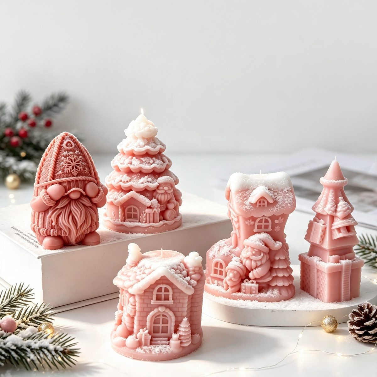 Christmas Tree Santa Candle mold (RUUIPON-036)