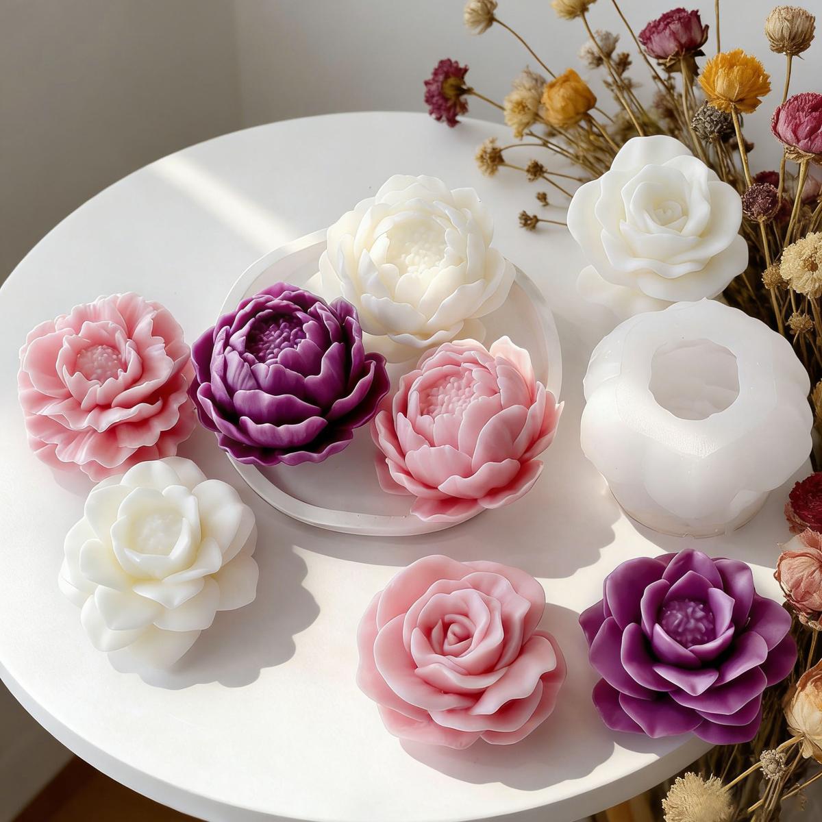 Flower Peony Candle mold (RUUIPON-048)