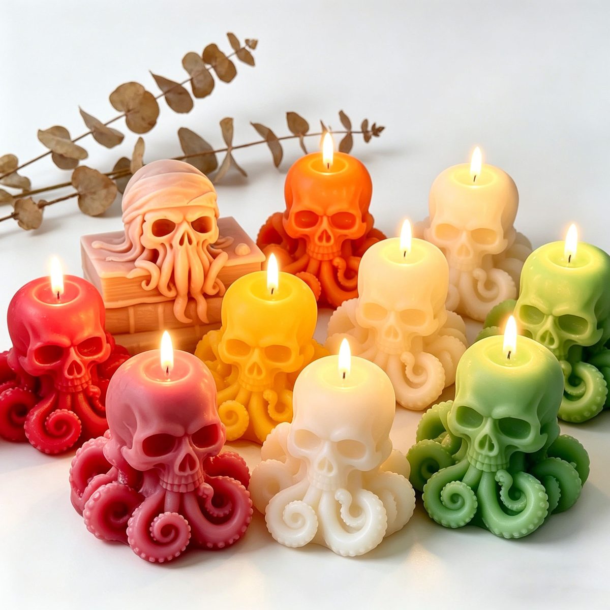Octopus Skull Candle mold (RUUIPON-069)