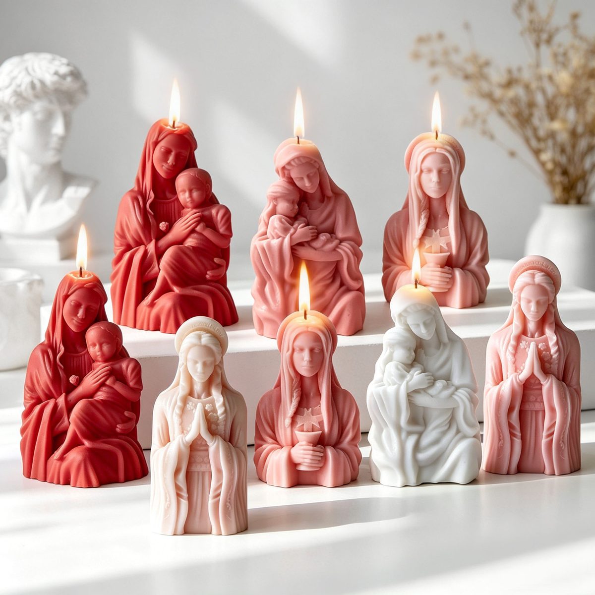 Holding Child Figure Candle mold (RUUIPON-074)