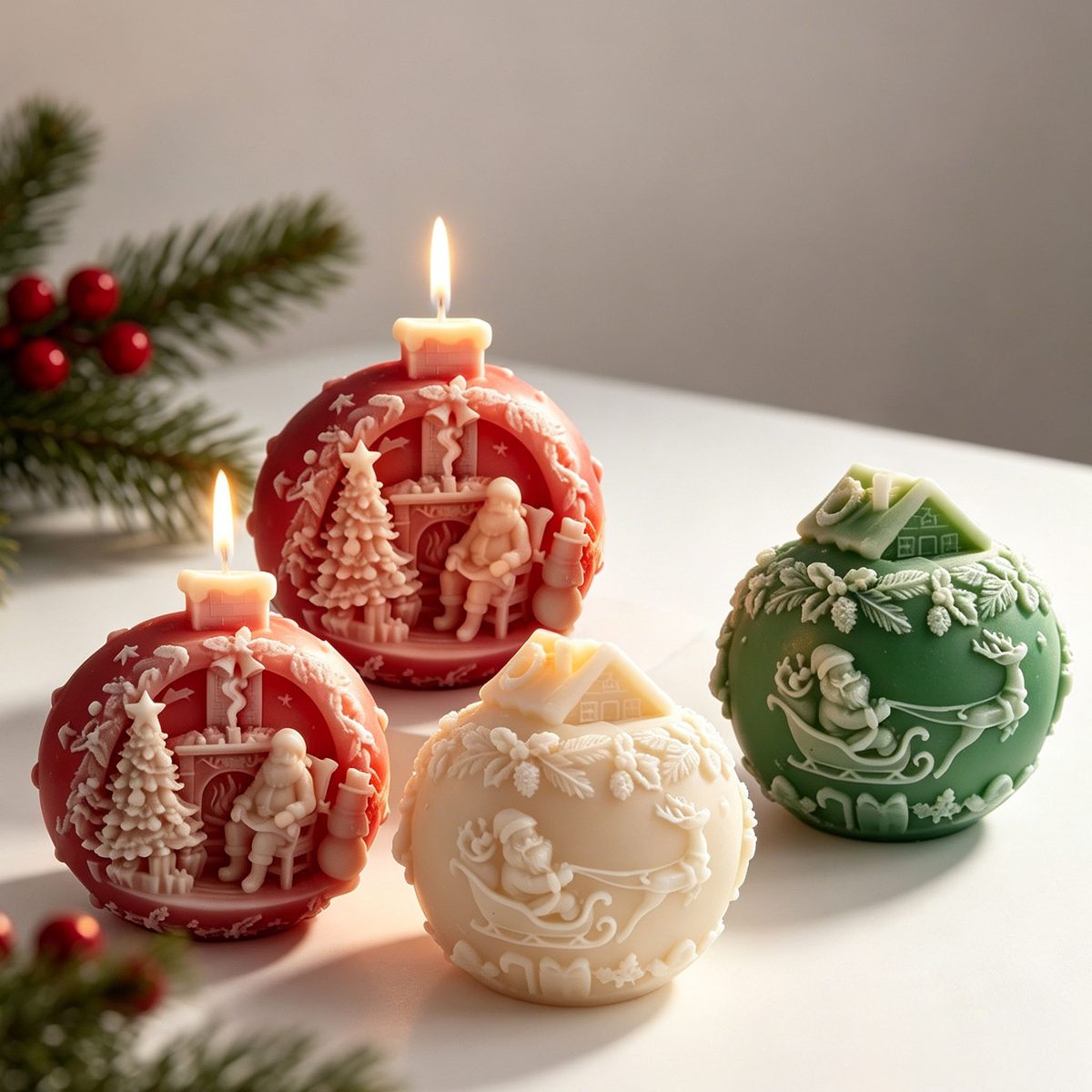 Christmas Crystal Ball Candle mold (RUUIPON-085)