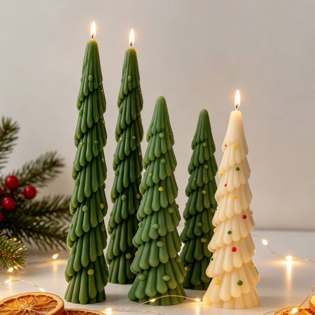 Christmas Tree Taper Candle mold (RUUIPON-098)