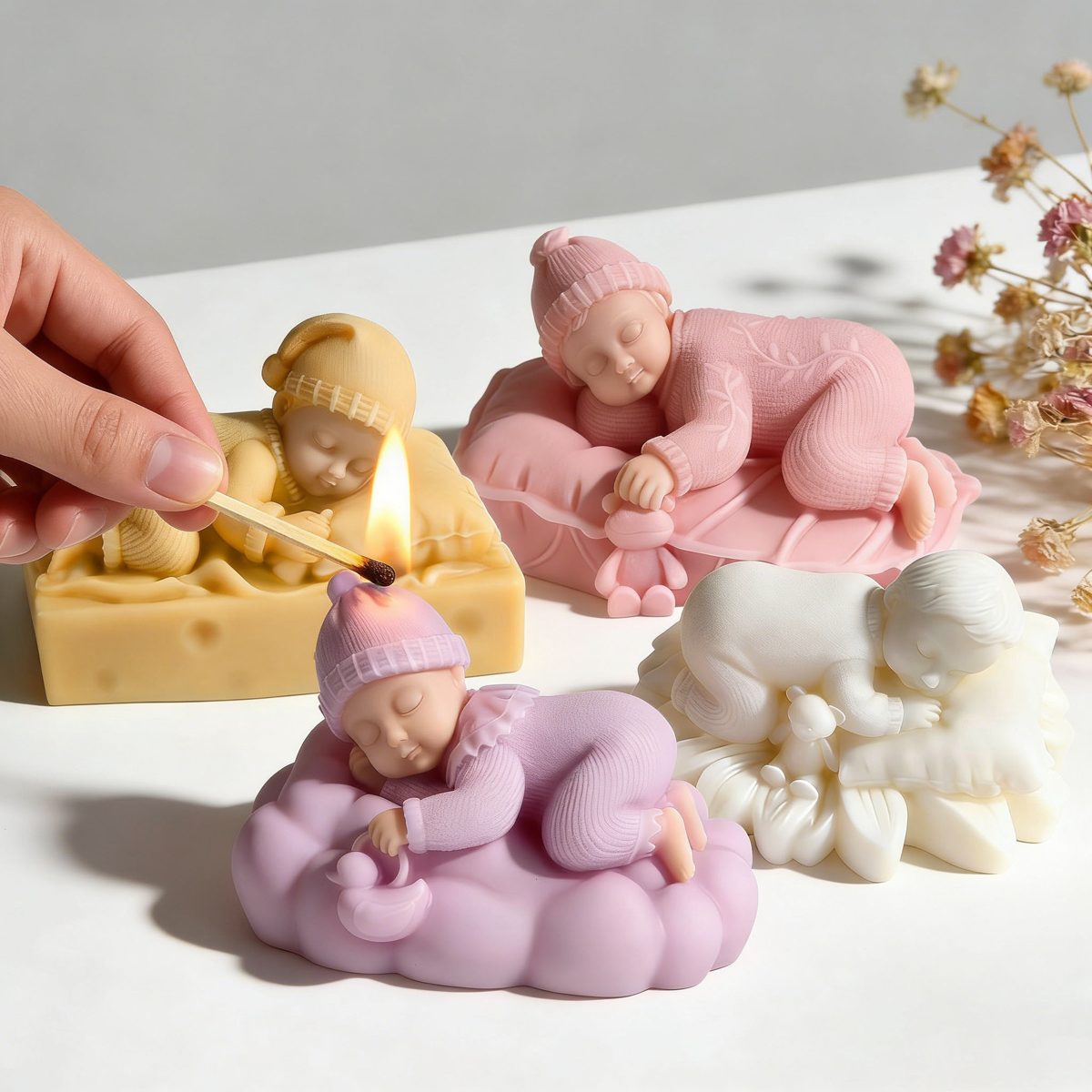 Sleeping Baby Angel Candle mold (RUUIPON-104)