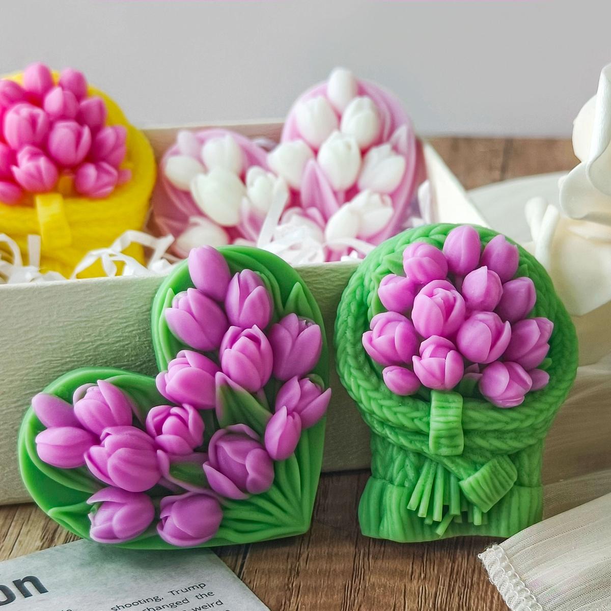 Heart Flower Candle mold (RUUIPON-108)