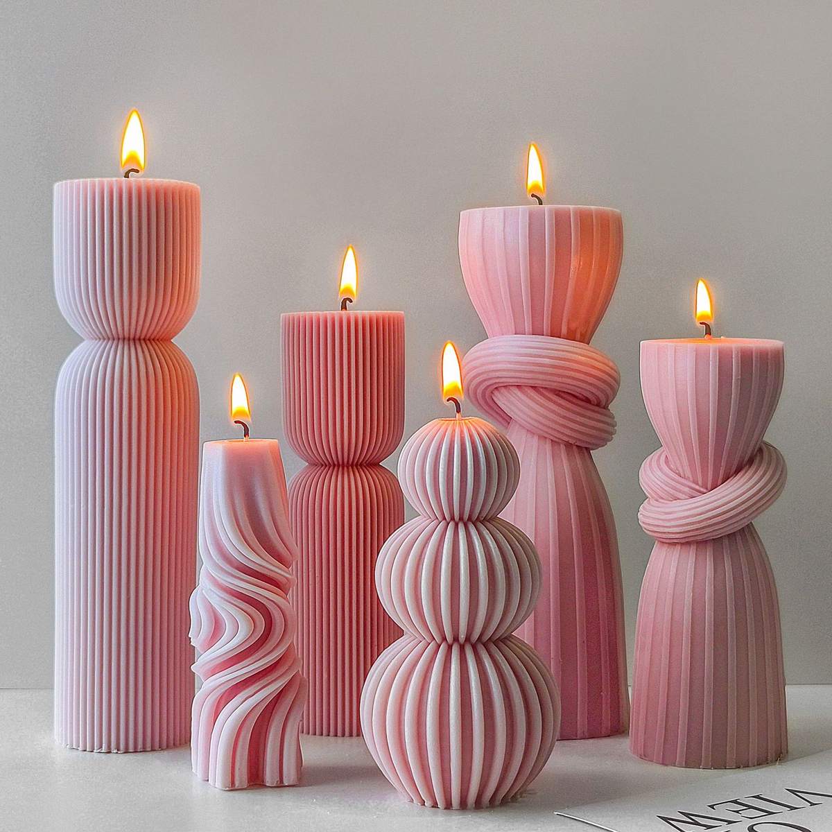 Knot Pillar Stripe Candle mold (RUUIPON-125)