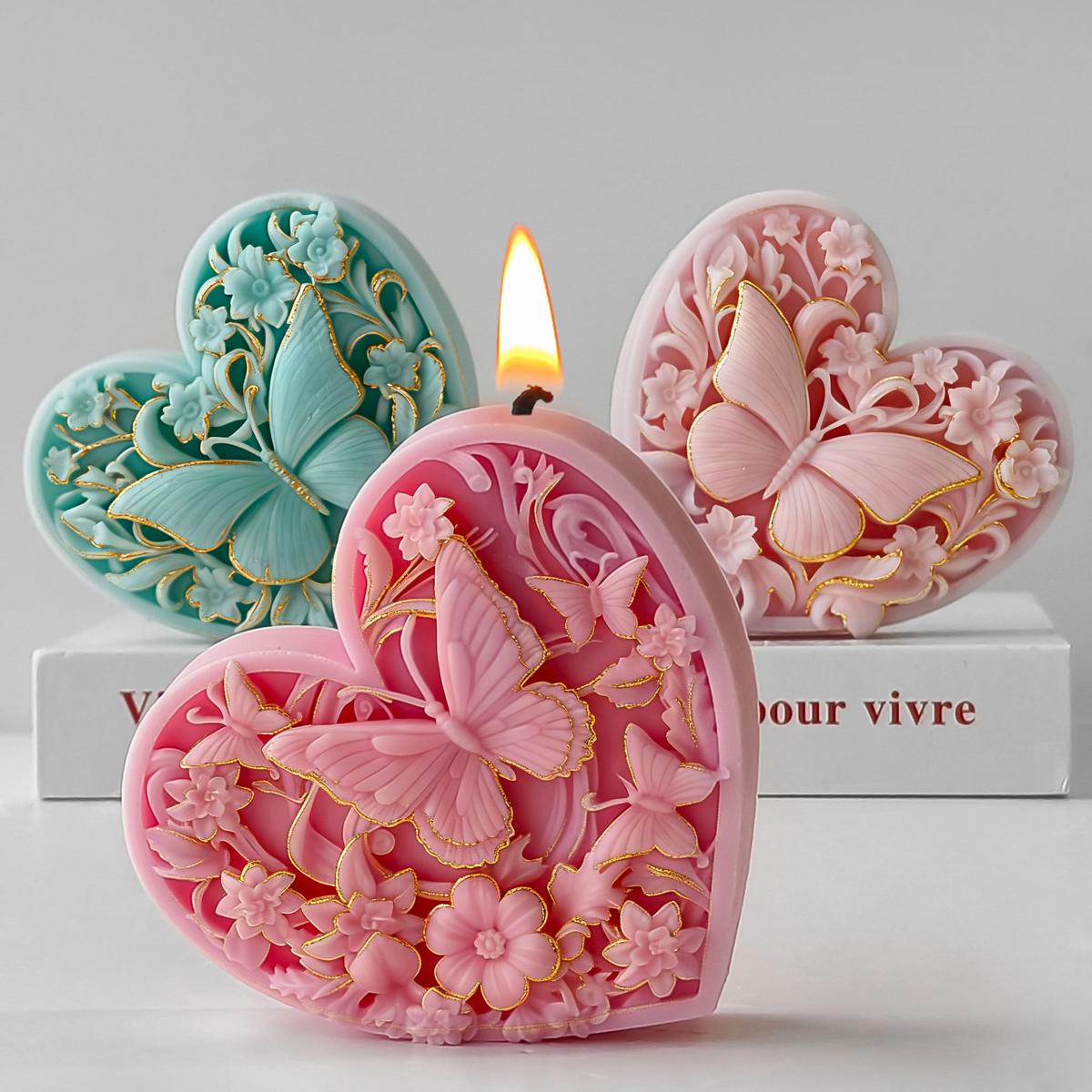 Heart Butterfly Candle mold (RUUIPON-151)