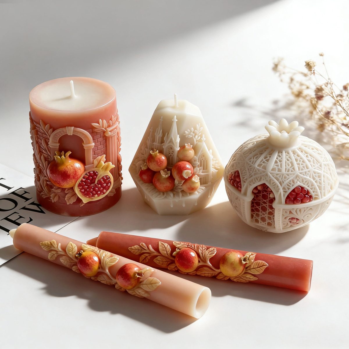 Pomegranate Relief Candle mold (RUUIPON-152)