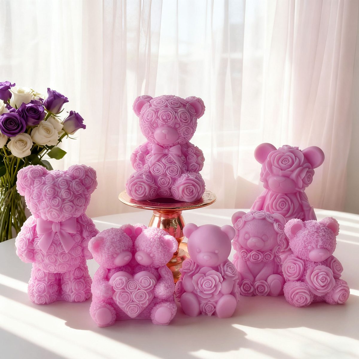 Rose Bear Candle mold (RUUIPON-188)