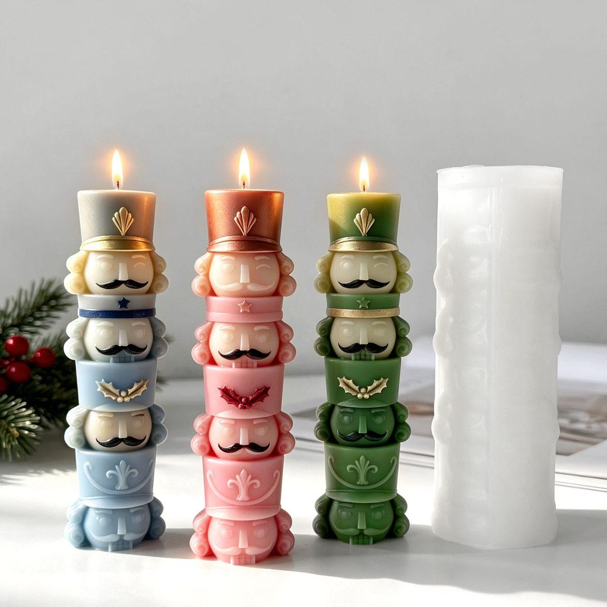 Stacking Christmas Candle mold (RUUIPON-193)