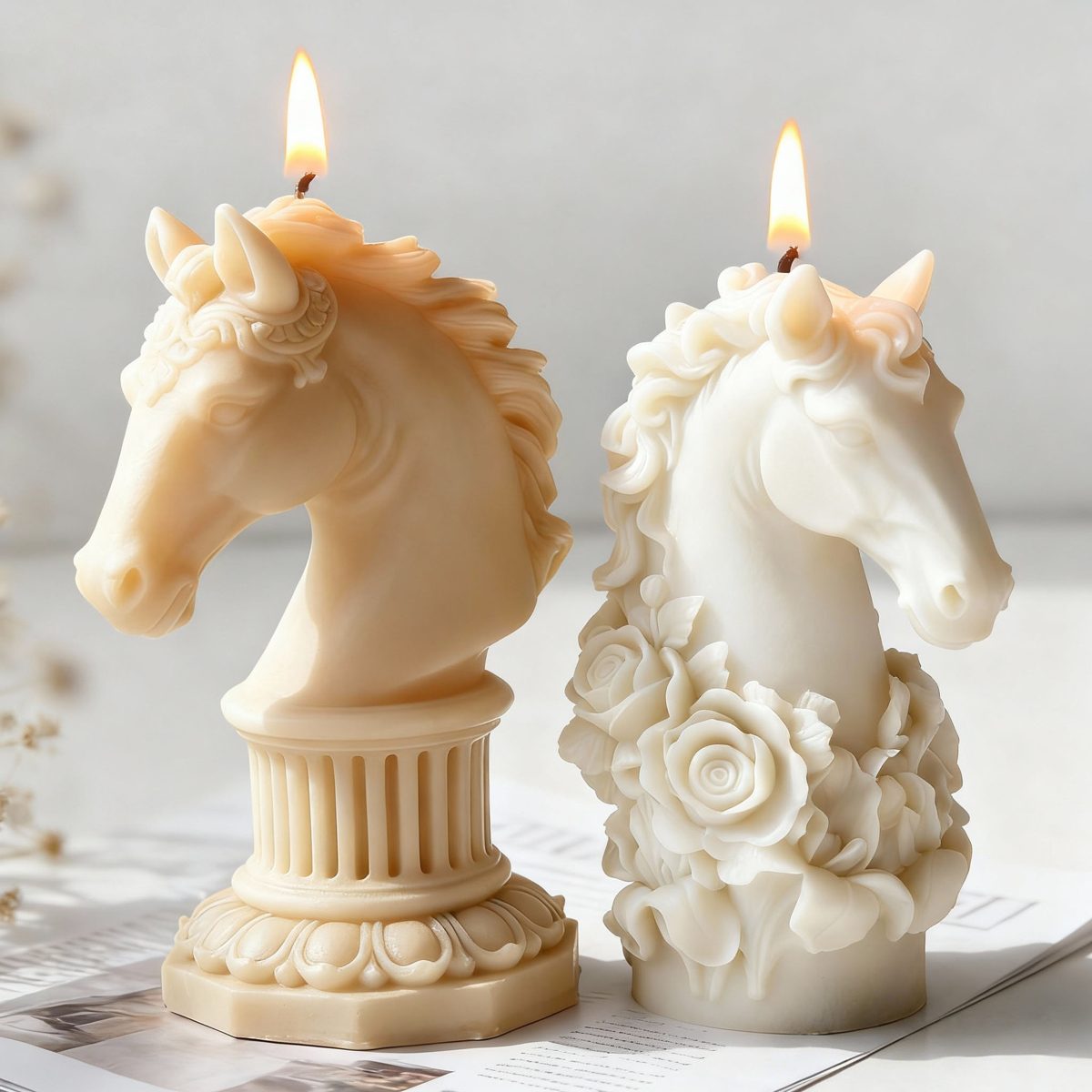 Horse Head Roman Column Candle mold (RUUIPON-204)