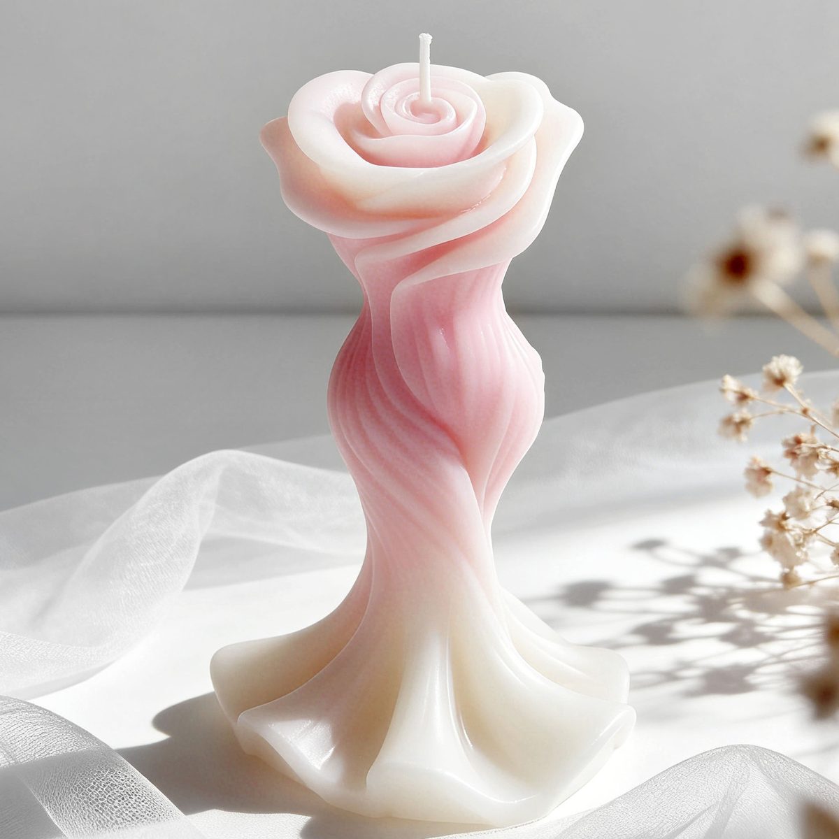Rose Curve Valentines Candle mold (RUUIPON-215)