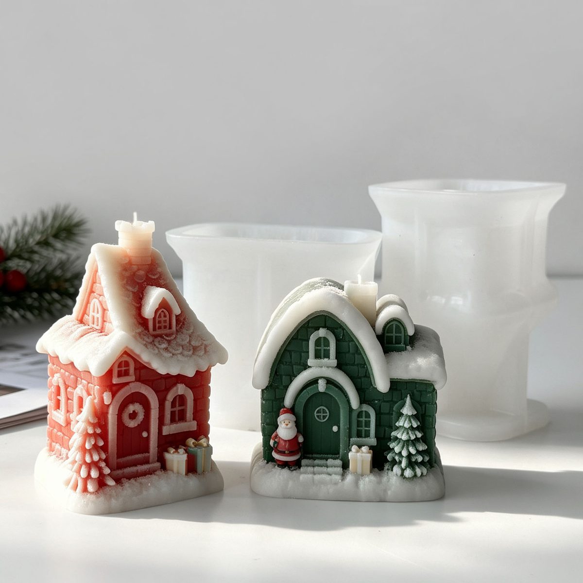 Snow House Christmas Candle mold (RUUIPON-218)