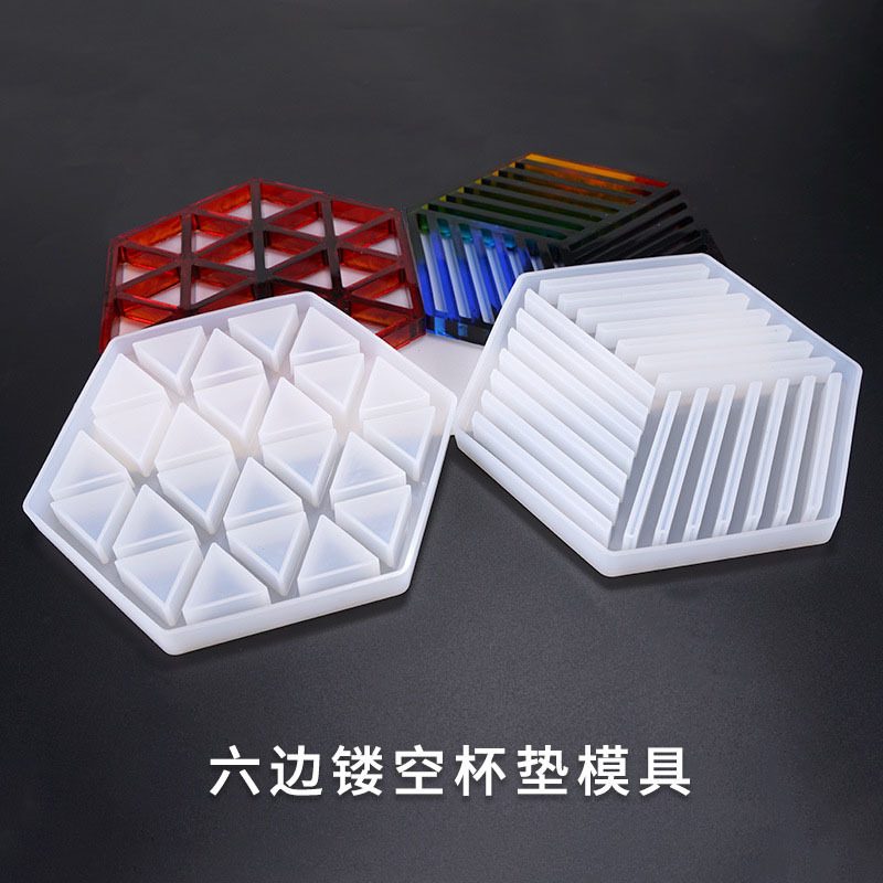 Hexagon Inner Triangle Coaster mold (RUUIPON-244)
