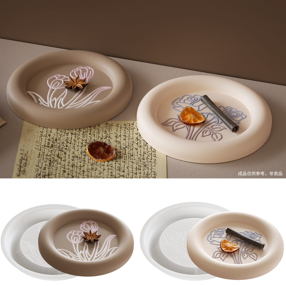 Round Rose Gypsum mold (RUUIPON-279)
