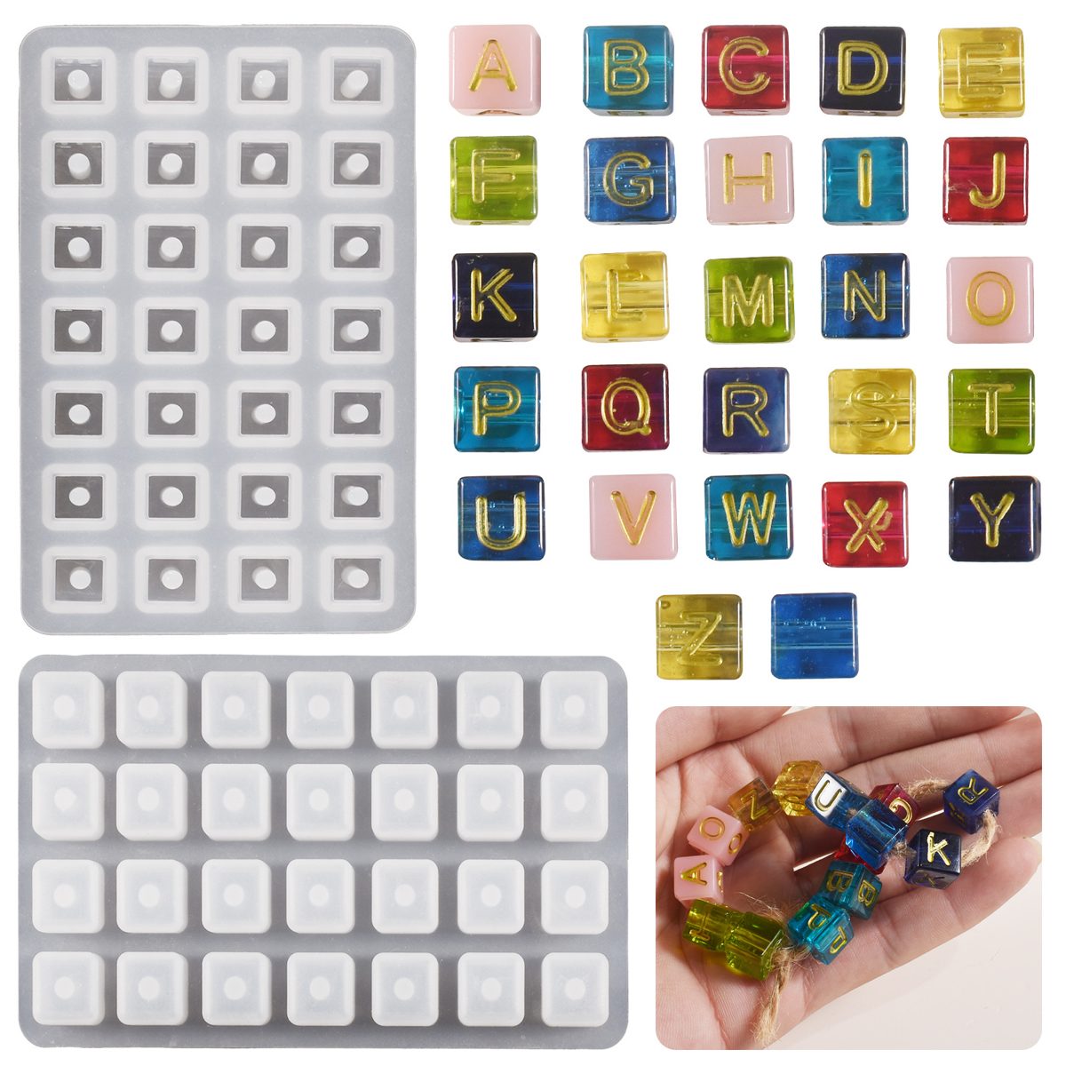 Alphabet Beaded Gypsum mold (RUUIPON-282)