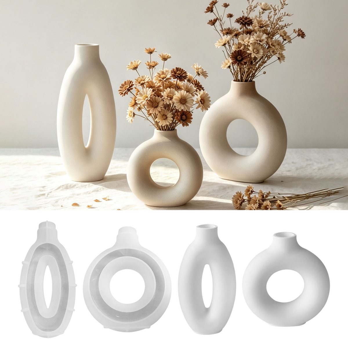 Vase Oval Gypsum mold (RUUIPON-302)