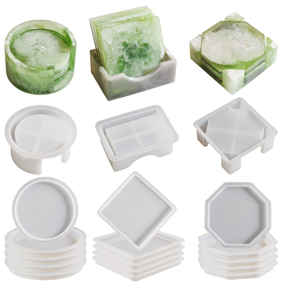 Coaster Octagon Gypsum mold (RUUIPON-306)