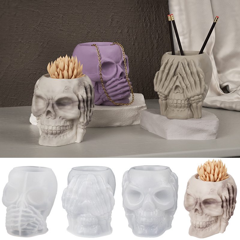 See No Evil Skull Gypsum mold (RUUIPON-363)