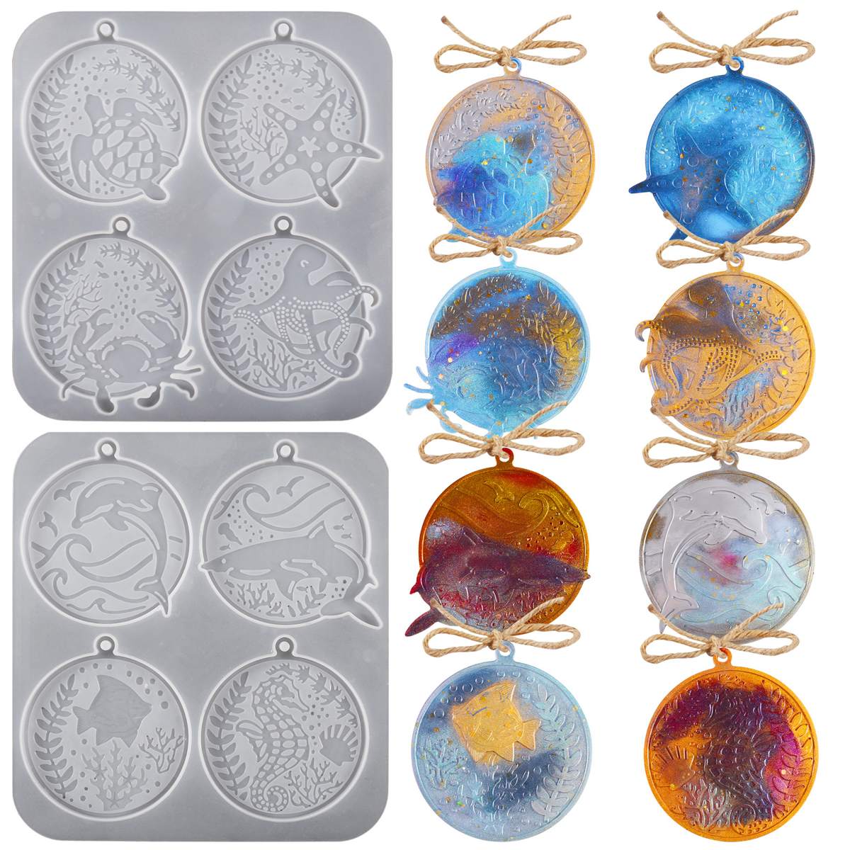 Sea Animal Hanging Tag Pendant mold (RUUIPON-493)