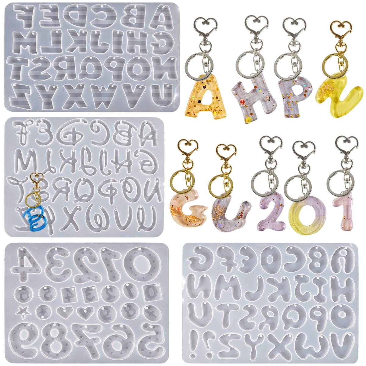 Alphabet Number Pendant mold (RUUIPON-498)