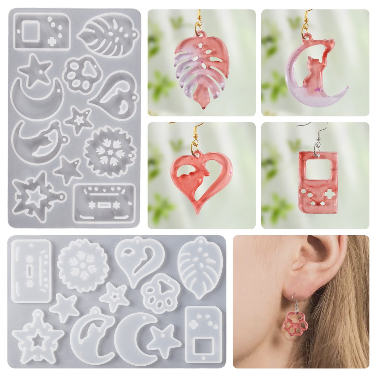 Earring Heart Pendant mold (RUUIPON-511)