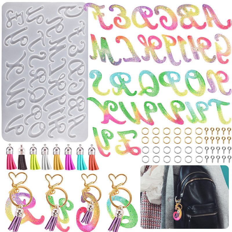 Alphabet Cursive Pendant mold (RUUIPON-522)