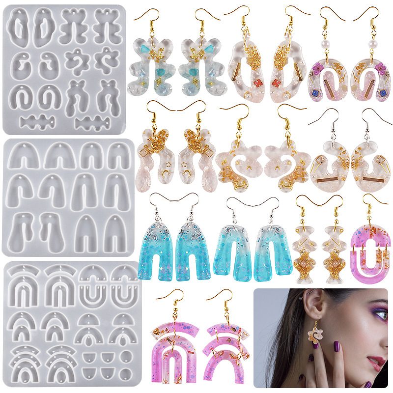 Earring Irregular Pendant mold (RUUIPON-536)