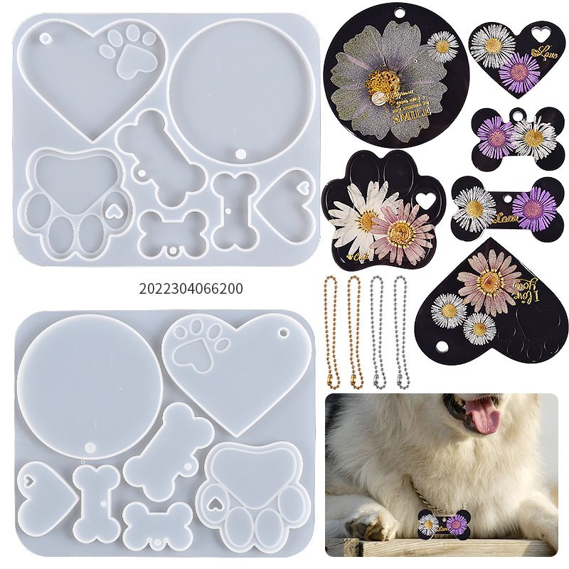 Pet Tag Heart Pendant mold (RUUIPON-560)