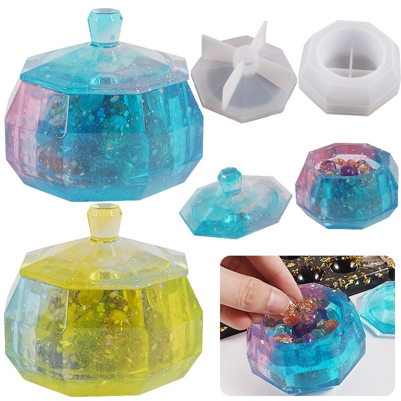 Faceted Epoxy Storage Box mold (RUUIPON-774)